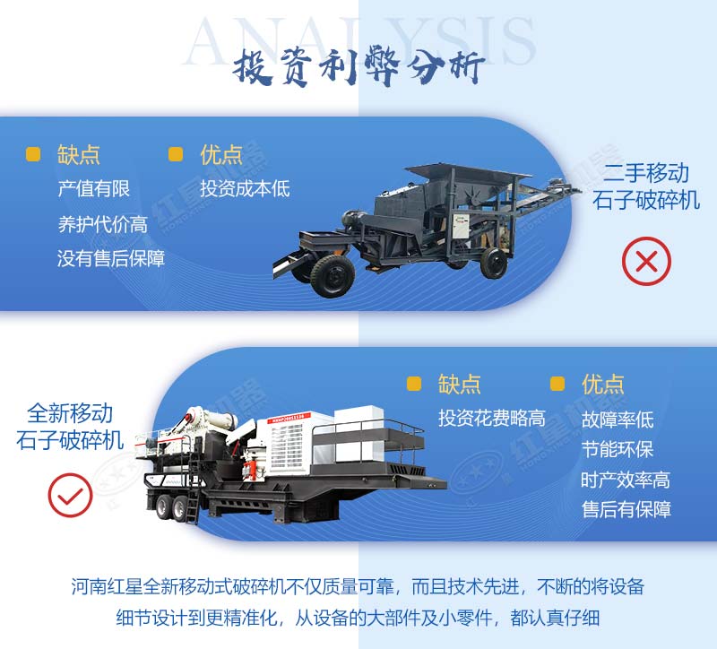 以二手移動(dòng)碎石機(jī)為例，二手打石機(jī)不建議入手